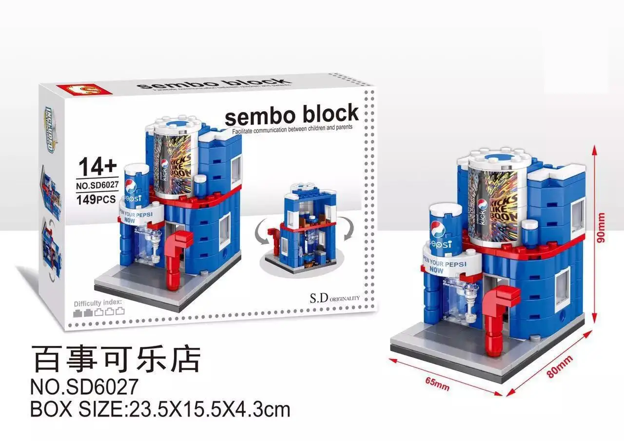 Мини-уличная серия уличный вид модель магазина строительные блоки игрушки для