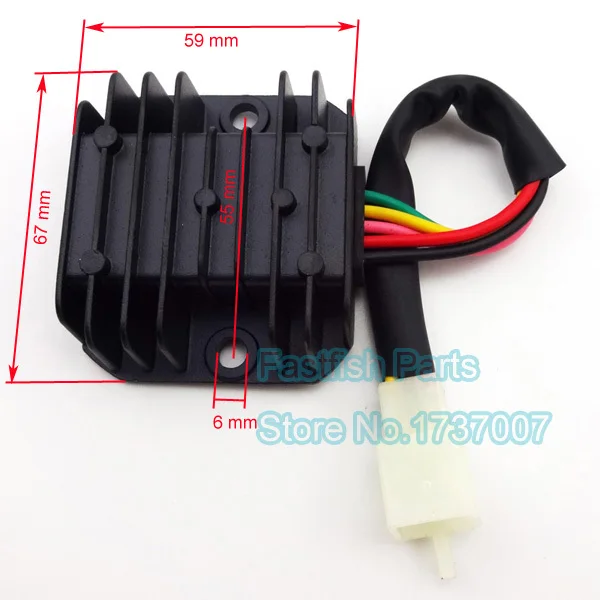 Выпрямитель с вилкой 5 Pin Wire регулятор напряжения для скутера GY6 50cc 125cc 150cc CG125|rectifier