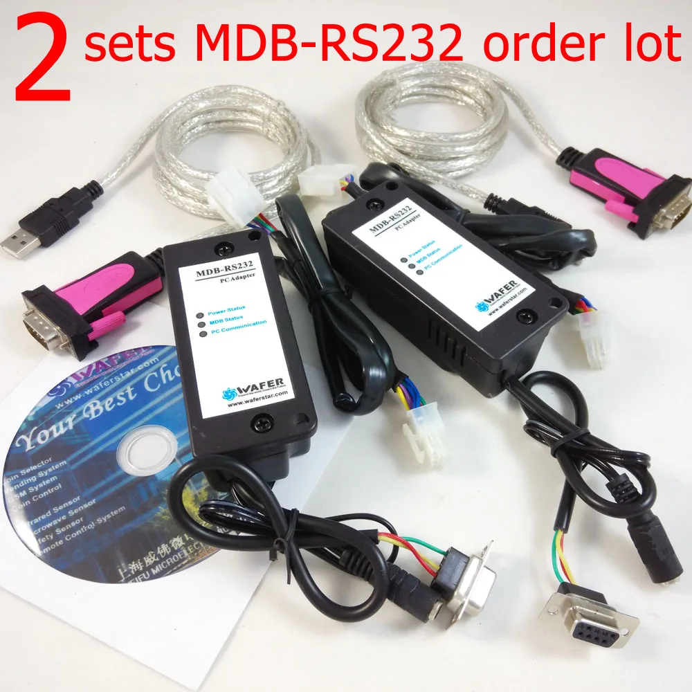 2шт MDB-RS232 поддержка mdb безкассовое устройство, Флюоресцентный индекс, принимающий счет и программный источник кода для ПК SDK