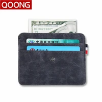 qoong 2018 new buckle wallet credit card wallet mini slim wallet card id holders man women business credit card holder kh1 032