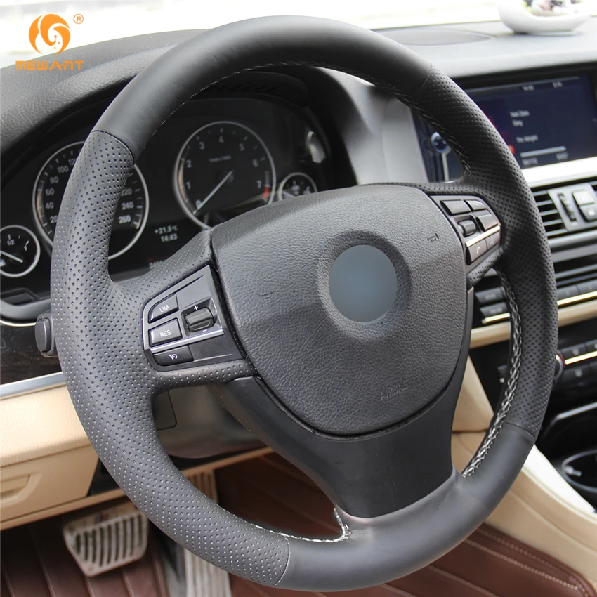 MEWANT черный чехол рулевого колеса автомобиля из натуральной кожи для BMW F10 523Li 525Li