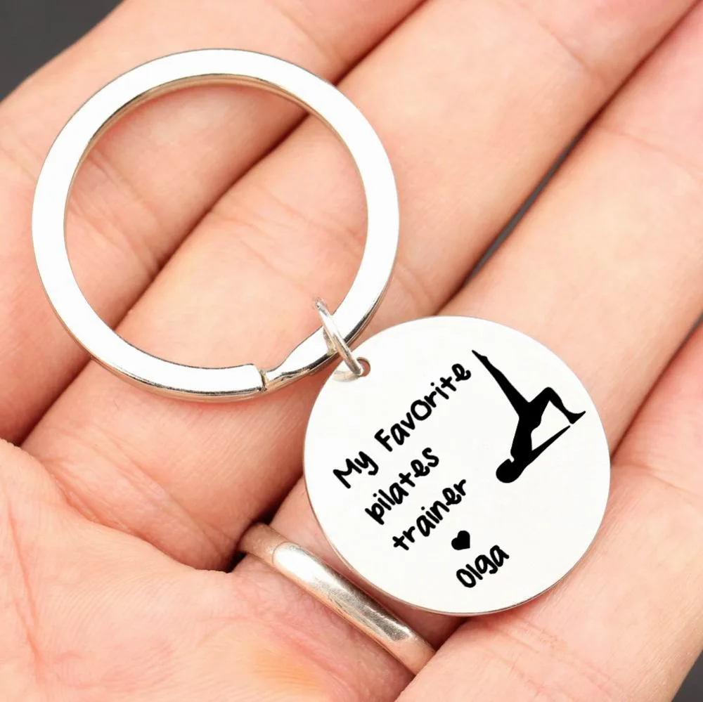 Персональный именованный брелок с гравировкой My Favorite Pilates Trainers Can Gift Pilates Trainers Player Girl Gift Keyring