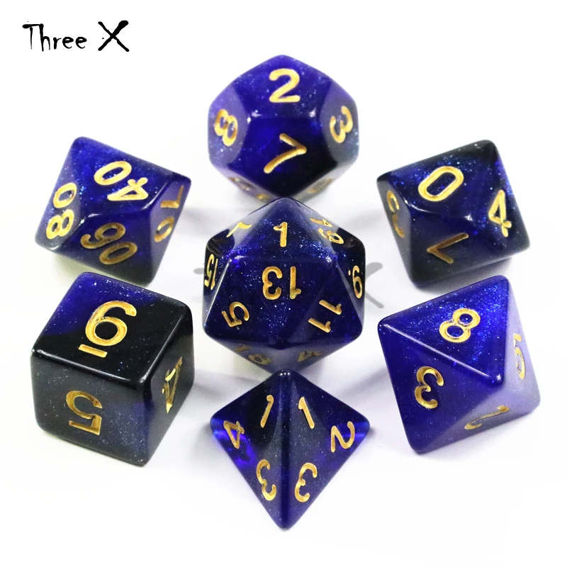 101 шт игральные кости с мешком многогранные D4 D6 D8 D10 D10% D12 D20, D30, D60 для ролевых игр D&D настольные игры рождественские подарки