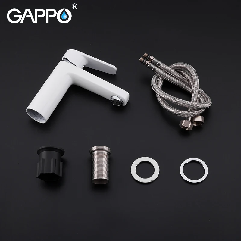 Gappo white bathroom basin faucets deck mounted cold and hot water single handle Brass Home Brand Improvement | Обустройство дома