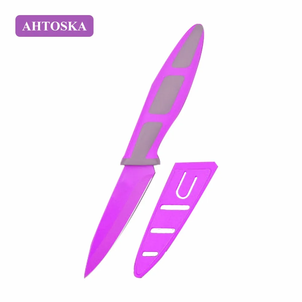 AHTOSKA Новинка Красочный Резак Фруктовый Нож Овощей Нержавеющей Стали 3Цвет Кухонные ножи