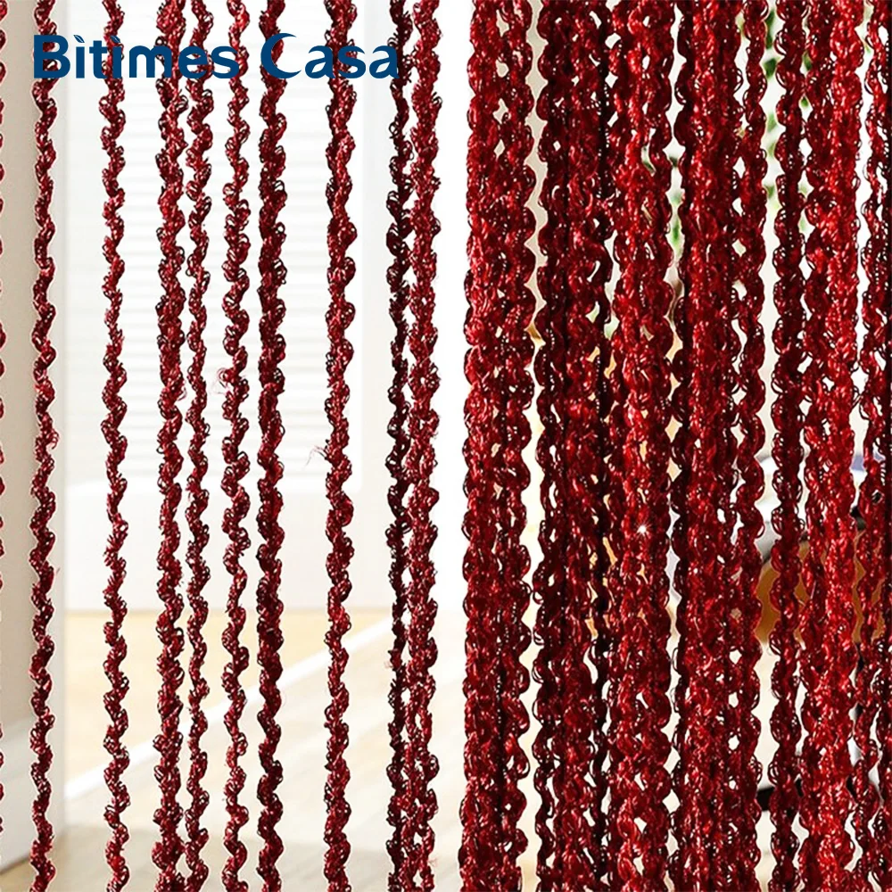 Новый стиль спиральная однотонная занавеска на дверь вешалка для комнаты