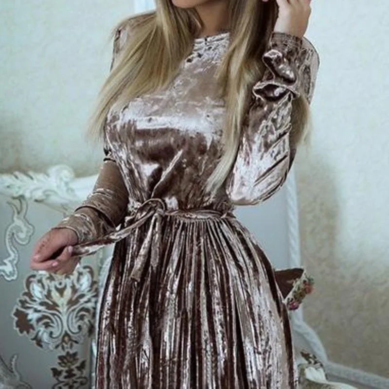 Весна 2019 женское Клубное платье с поясом для офиса девушек повседневное