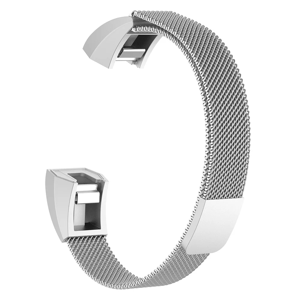 Silver Замена нержавеющей стали ремешок для часов Магнитный Миланский Для Fitbit Alta/Alta HR/Ace - Цвет: Silver