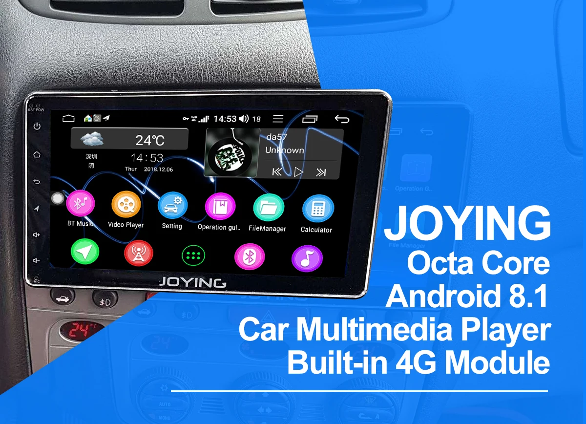 JOYING 4 Гб ОЗУ 64 Гб ПЗУ 1 DIN 8 дюймов Android 8,1 автомобильный Авторадио HD экран стерео головное устройство магнитофон gps плеер с carplay