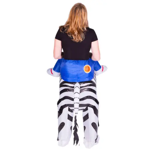 

Adult Funny Inflatable Animal Zebra Fancy Dress Costume Outfit Ride on Zebra Mascot CostumeHalloween Purim Stag 150cm-200cm