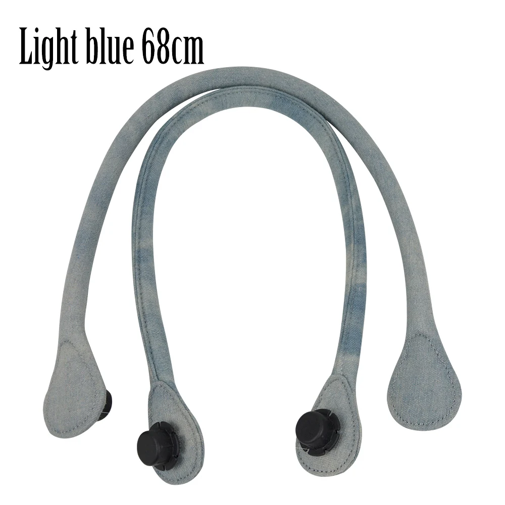 light blue 68cm Короткие Длинные круглые джинсовые холщовые ручки для Obag Классические Мини O сумки женские сумки через плечо - Цвет: light blue 68cm