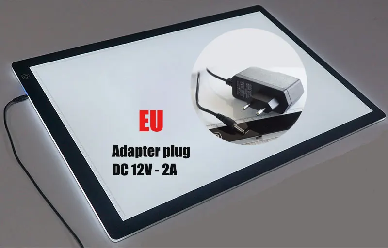 3 level adjust- EU DHL! A2 размер фотографический чертежный планшет светодиодный чертежный светильник, подсвечивающая доска, Ультратонкий портативный инструмент - Цвет: 3 level adjust- EU