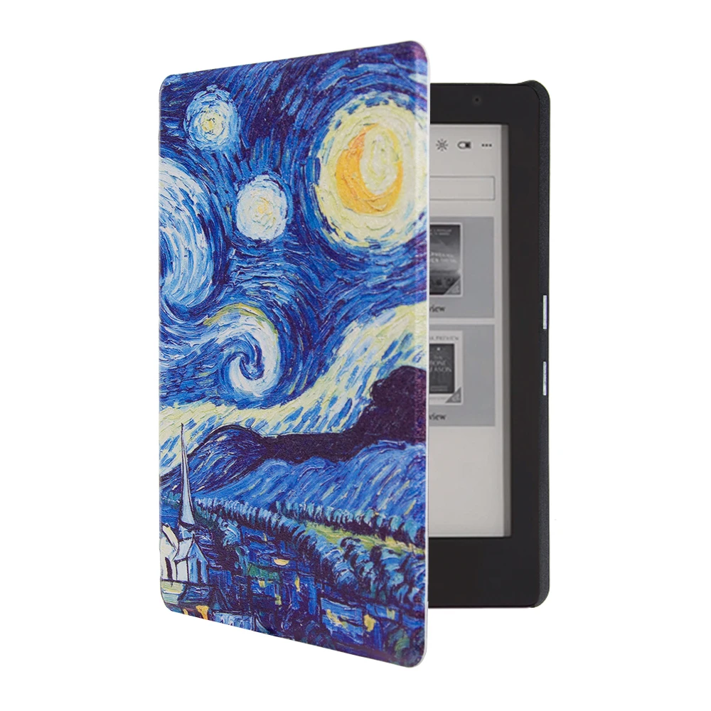 Принт из искусственной кожи чехол Флип-подставка для Kobo Aura Edition 2 6 ''читалка+ Защитная пленка+ стилус