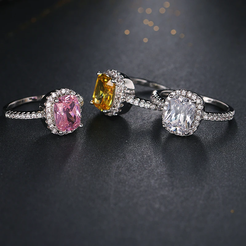 Женское кольцо с фианитом Anillos Mujer модное разноцветное для помолвки свадьбы