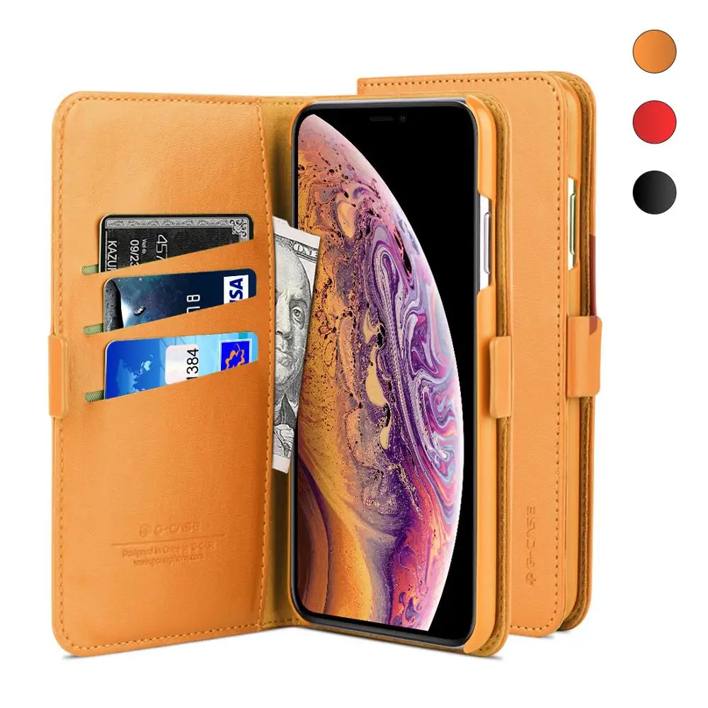 G CASE Folio кожаный чехол портмоне с откидной крышкой из искусственной кожи для