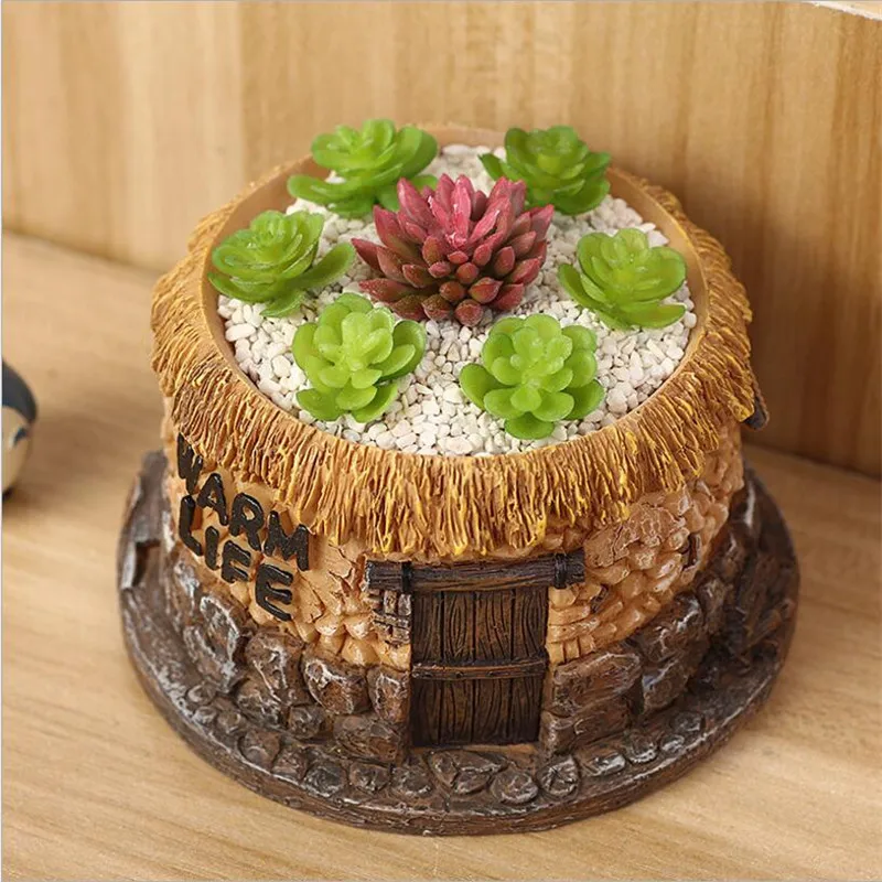 Винтажный домашний цветочный горшок фигурки украшения Мультяшные суккулентные