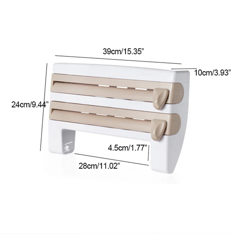 

News Plastic Refrigerator Cling Film Storage Rack Shelf Wrap Cutting Wall Hanging Paper Towel Holder Kitchen Accessories