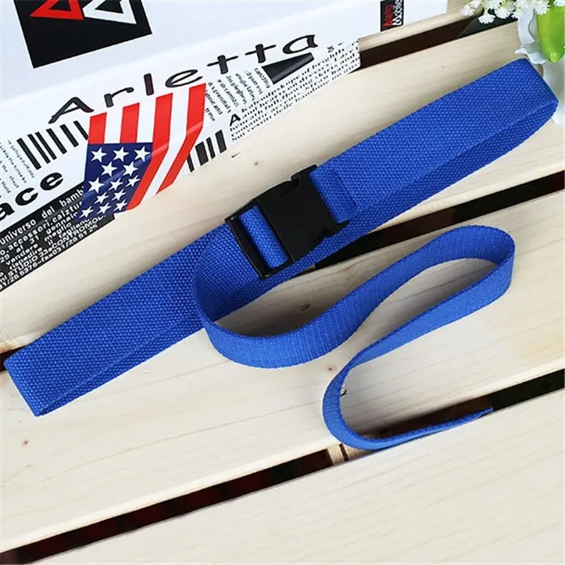 blue belt Модный длинный нейлоновый ремень для женщин, повседневный черный холщовый ремень Harajuku, Одноцветный эластичный пояс с пряжкой, уличная одежда, длинные пояса, пояс - Цвет: blue belt