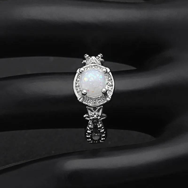 Красивые кольца Floewr Fire Opal для женщин свадебные ювелирные изделия элегантные