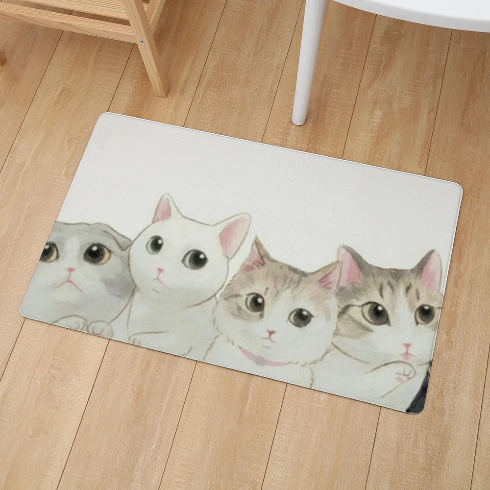 Мультфильм Cat коврики под входную дверь Нескользящие дверной коврик ковер на открытом воздухе Добро пожаловать коврик мягкий коврик комнатный половик Ванная комната Кухня коврик, напольный ковер