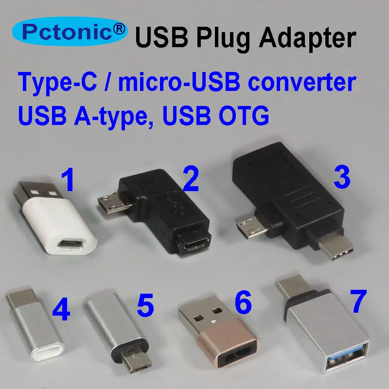 USB адаптер pctontype C OTG к micro 90 ангельскому гибкому переходнику Type A Мама папа кабель