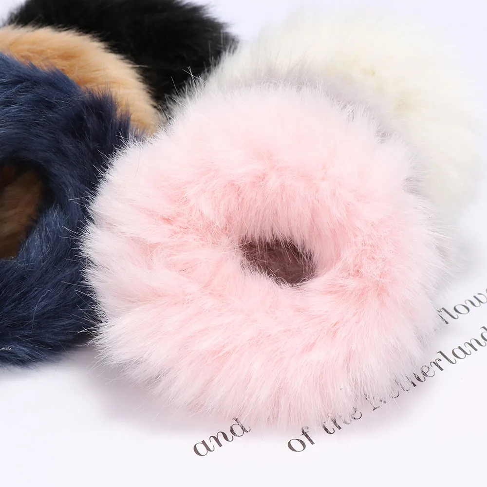 1 шт. модные пушистые резинки для волос мягкие эластичные круглая лента девочек| |