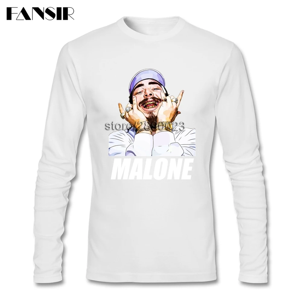 Post Malone реперские кепки Мужская футболка с длинными рукавами круглым вырезом из
