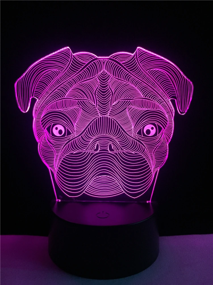 3D милая собака Goggy Shar Pei Форма собаки светодиодный светильник ночник для ребенка