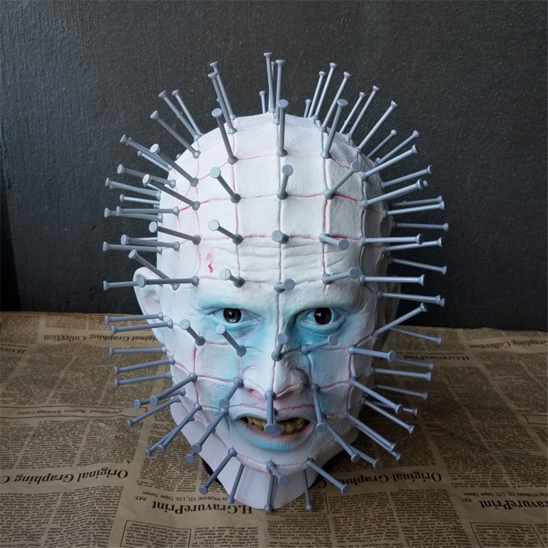 Хэллоуин зеленая латексная маска Hellraiser ужас ролевые игры лица для ногтей