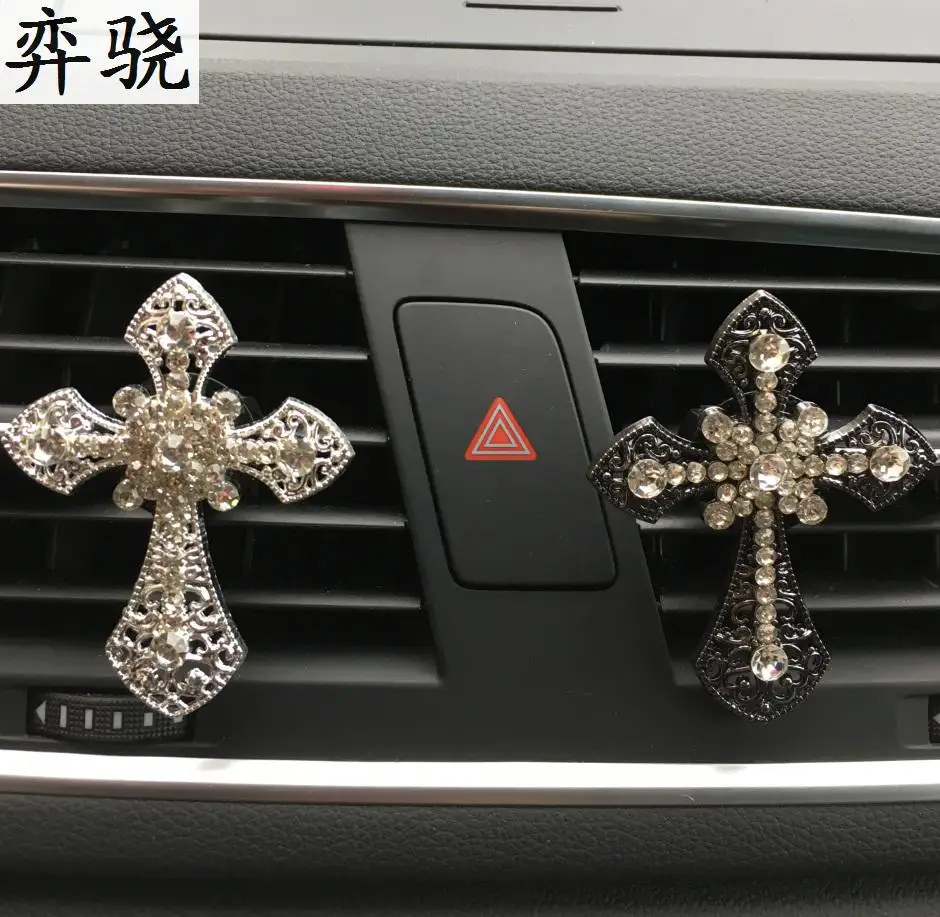 

Metal cross car decorative perfume seat car air freshener Cross religion faith automobile accessories styling 100 Original Clip