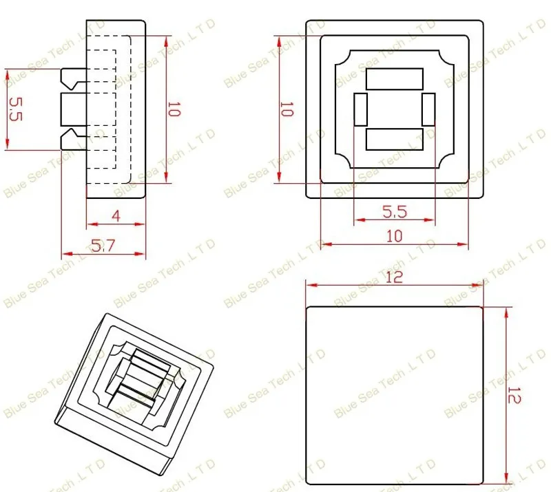 1000 пар (Тактильный кнопочный переключатель + Прозрачный чехол) для кнопочного
