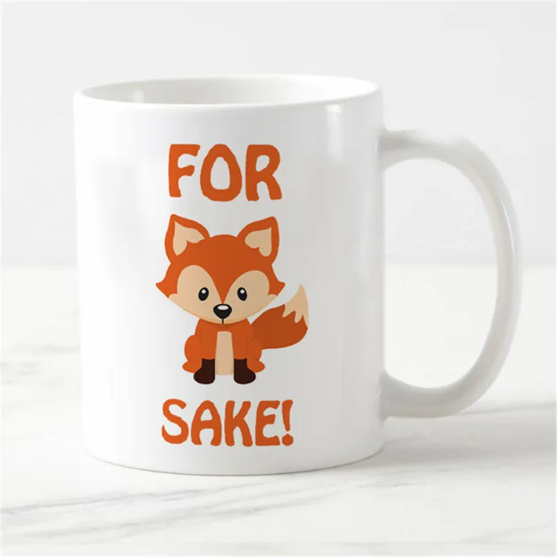 Милые кружки для чая с изображением лисы кофейные эффектом обесцвечивания