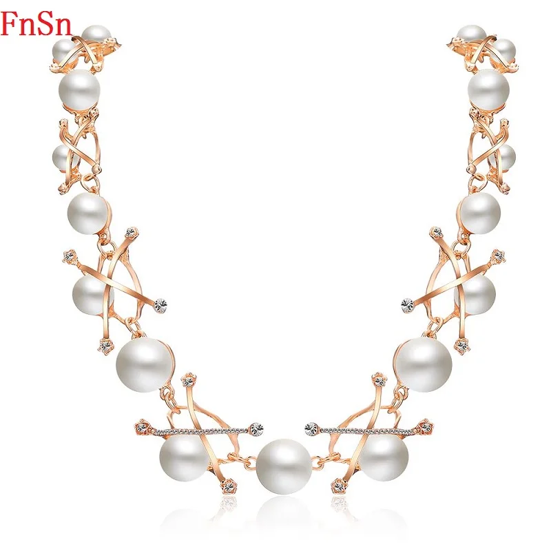 

FnSn, новинка 2017, Лидер продаж, летнее ожерелье, чокер, искусственная груша, кристалл, женский подарок, цепочка из цинкового сплава, колье, стил...