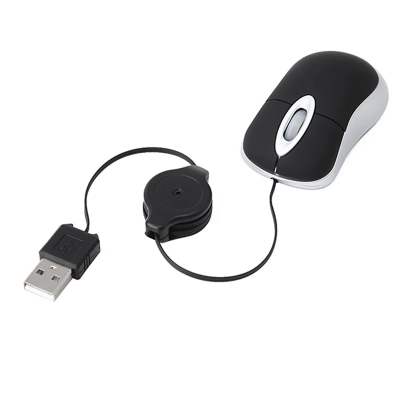 Мини Выдвижной кабель Проводная USB оптическая мышь отлично подходит для детей и