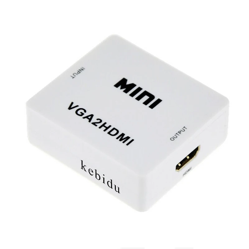 Адаптер конвертер Kebidu Mini 1080P с аудио VGA в HDMI совместим ПК ноутбуком DVD и HDTV|vga to hdmi|vga