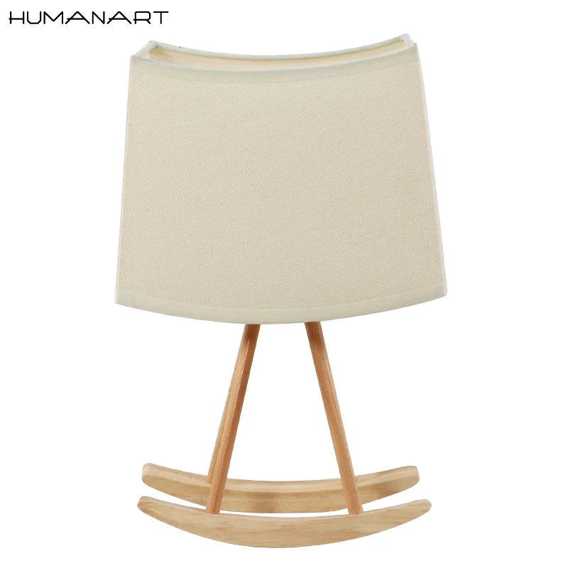 Современная резиновая деревянная Ткань прикроватная простая настольная лампа E27