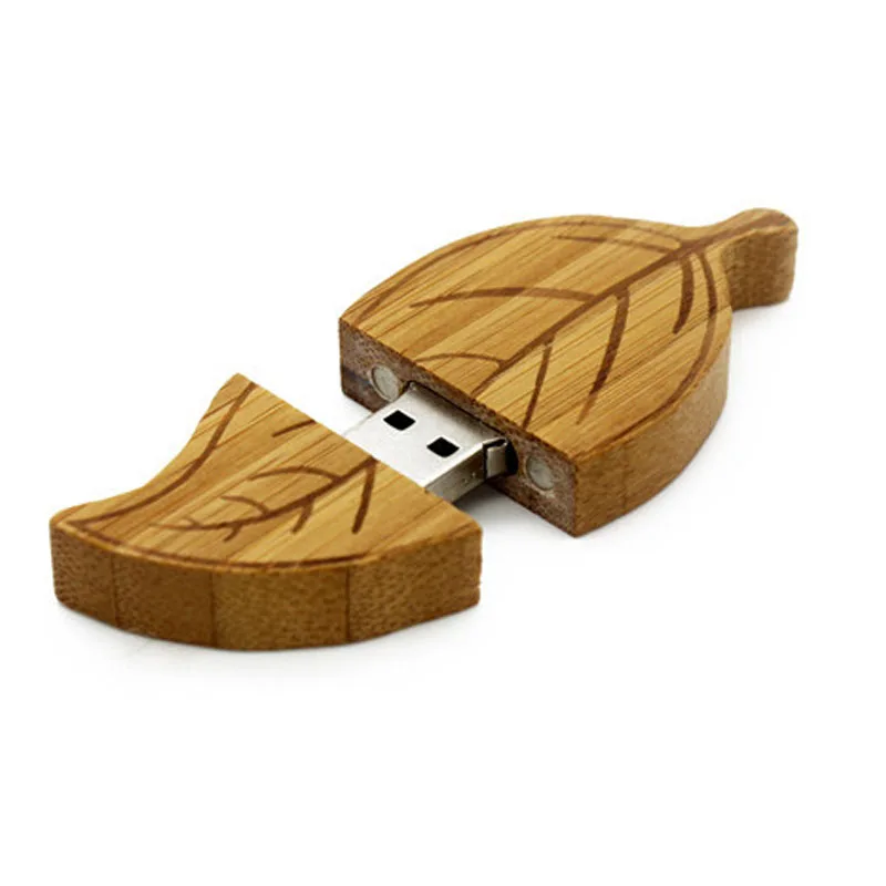 Usb флеш накопитель в форме деревянного листа с изображением золотого дерева