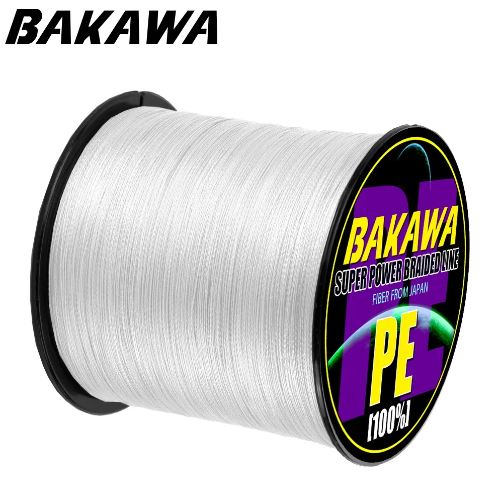 Плетеная рыболовная леска BAKAWA 4 нити 300 м многоцветная супермощная японская