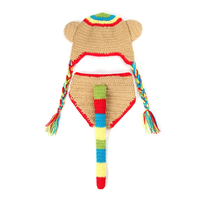 Color monkey newborn one hundred days as the full moon illuminated hand-woven children's photography clothing | Детская одежда и
