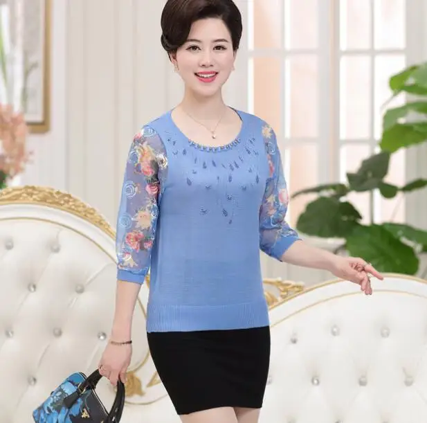 Высококачественная женская летняя и весенняя блузка Рубашки для женщин среднего