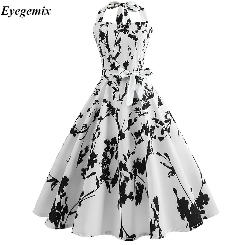 2019 Ретро Белый горошек Одри Хепберн винтажный патрон платье 50 S 60 Готический в