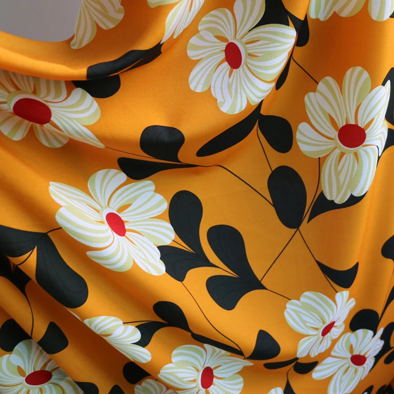 Африка большой цветок ткань стрейч шифоновый текстиль не прозрачный 100 см * 150