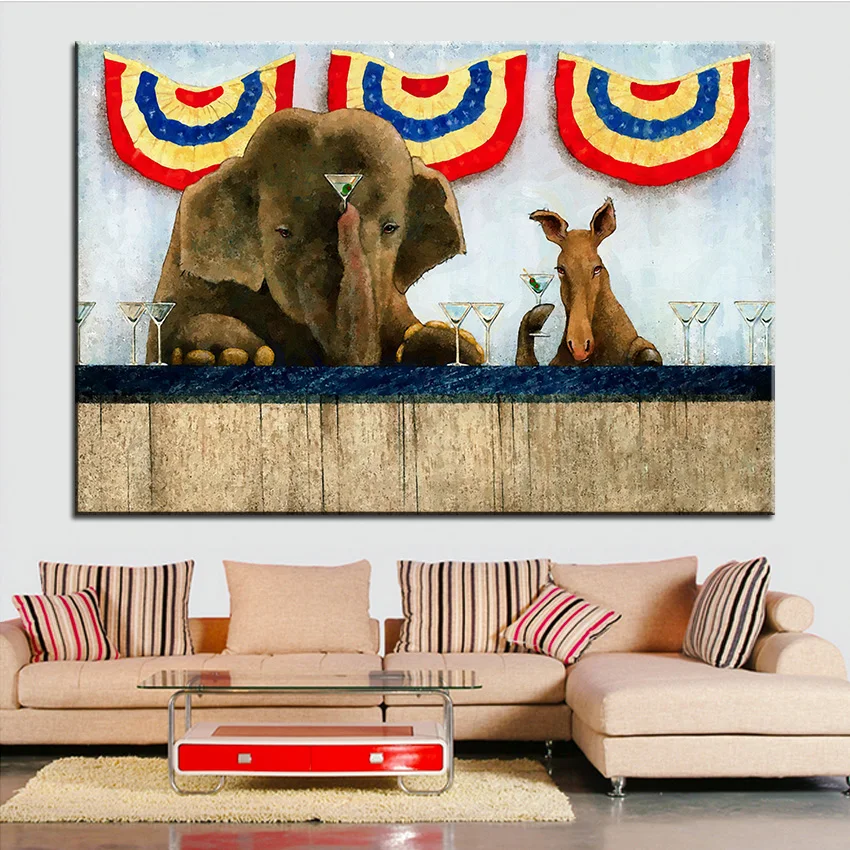 

Large size Printing Oil Painting backroom politics Wall painting Steampunk Wall Art Picture For Living Room painting No Frame