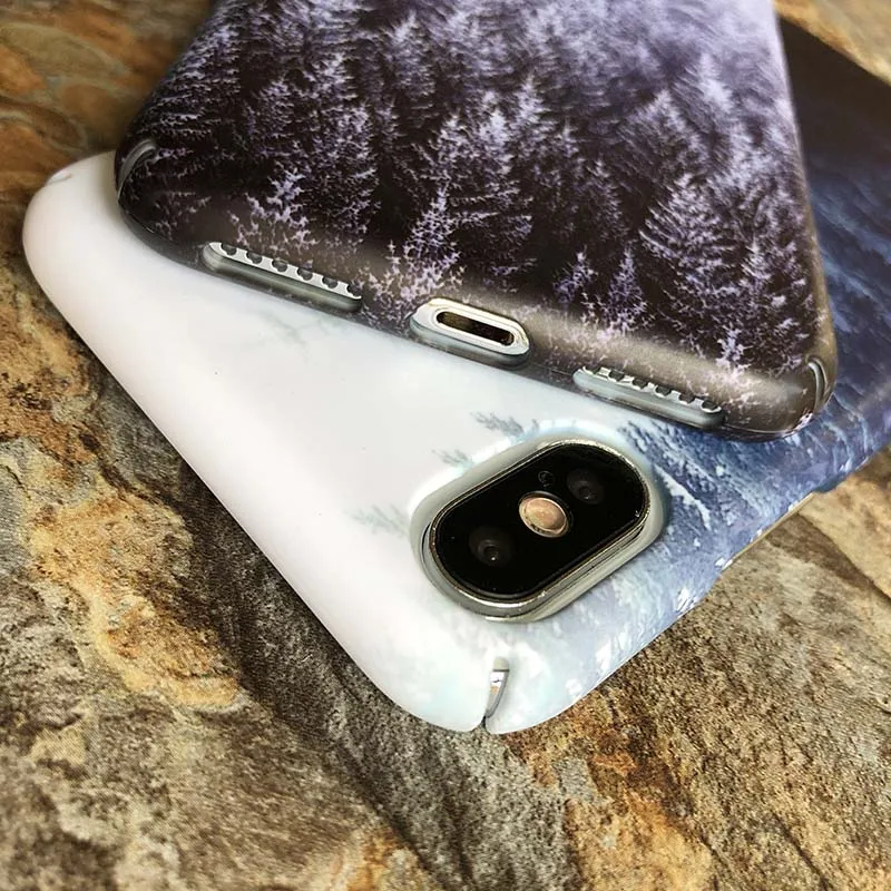 Kerzzil Винтажный чехол для телефона с принтом горы леса облака iphone X 7 Plus iPhone 6 6s 8