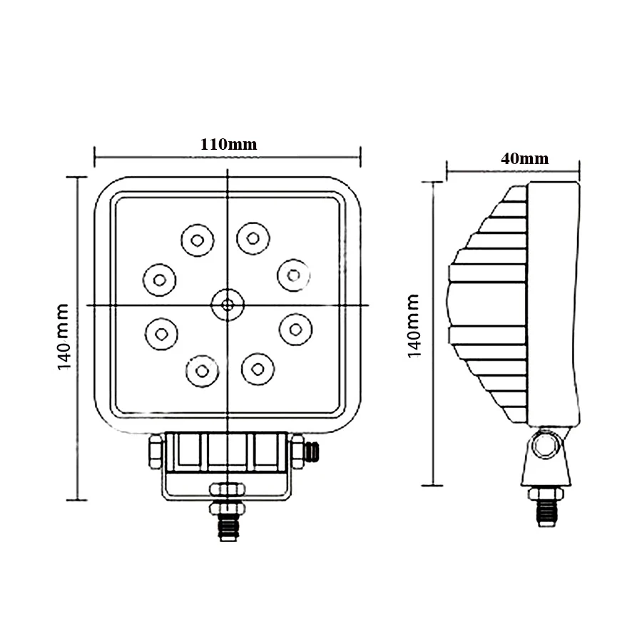 10 шт. 27 вт квадрасветильник светодиодный рабочий свет противотуманная фара