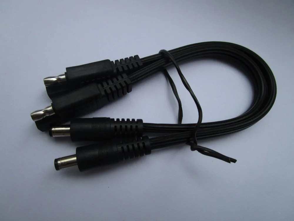 2 шт. 5 5x2 1x10 мм DC power штекер для SAE автомобильный удлинитель 1.31мм ^ x2C 16AWG 25 см черный