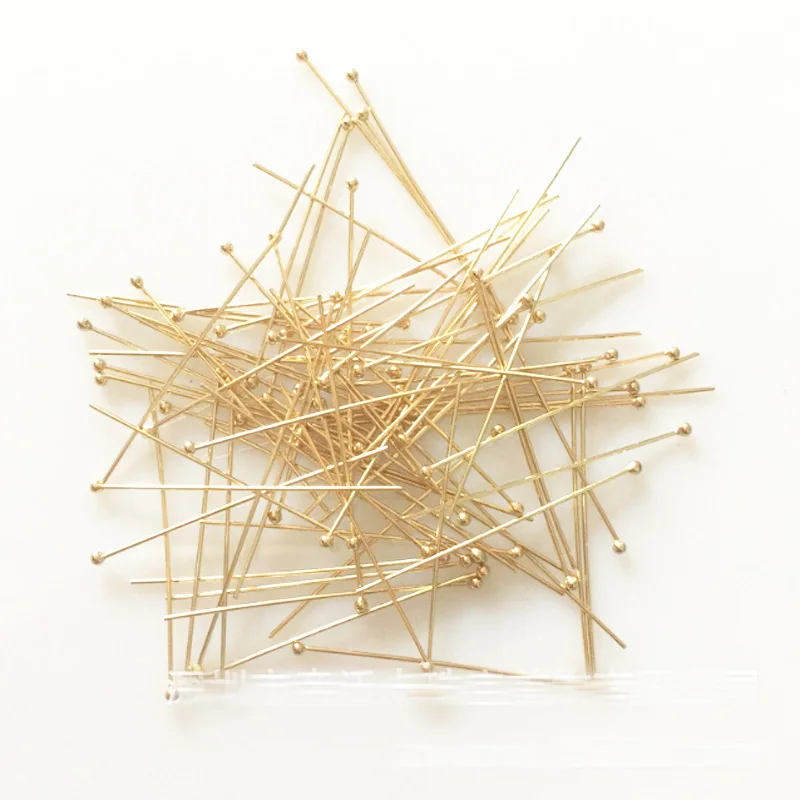 Золотое покрытие шаровое окончание Шпильки Бусины иголки с головкой Аксессуары