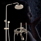 Monite 8-дюймовый никелевый настенный смеситель для душа, смеситель для душа, 3 функции, насадка для душа от дождя, ручной спрей, набор для душа в ванной