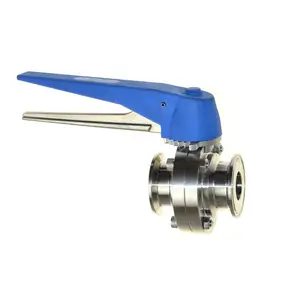 Гигиенический клапан-бабочка YQBS из нержавеющей стали, тройной зажим