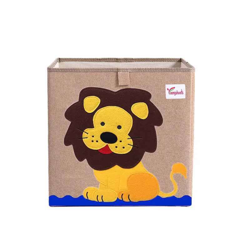Lion ONEUP Горячая 3d вышивка мультфильм животное складной ящик для хранения игрушки органайзер ящик Органайзер для хранения нижнего белья коробки держатель коробка - Цвет: Lion